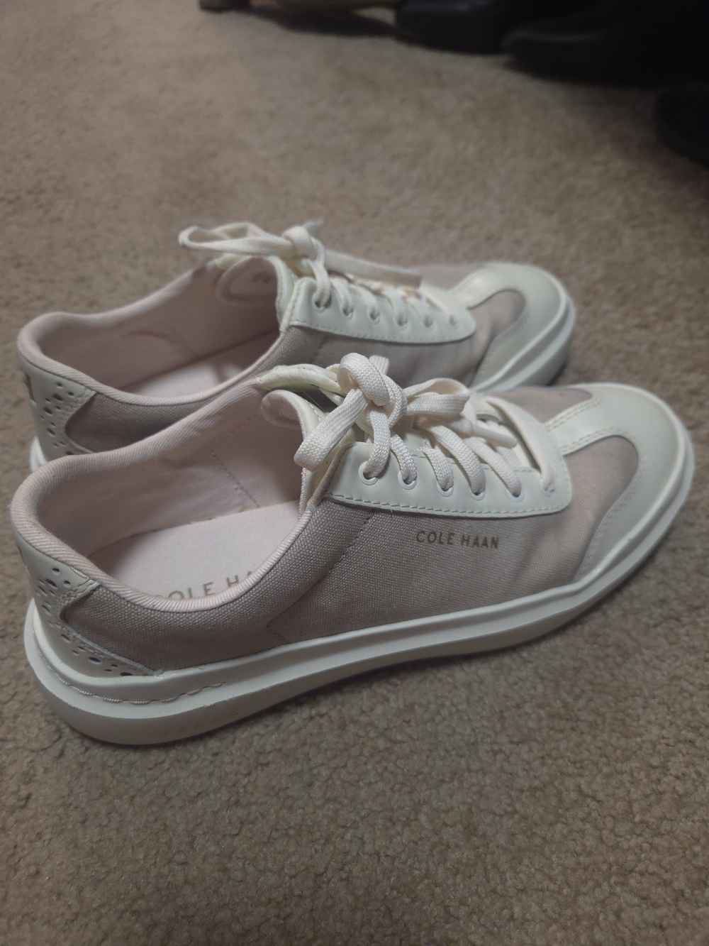 Cole Haan Women's Ivory Canvas Lace-Up Sneakers